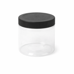 400 ml PLASTKRUKKE MED SORT SKRUELÅG