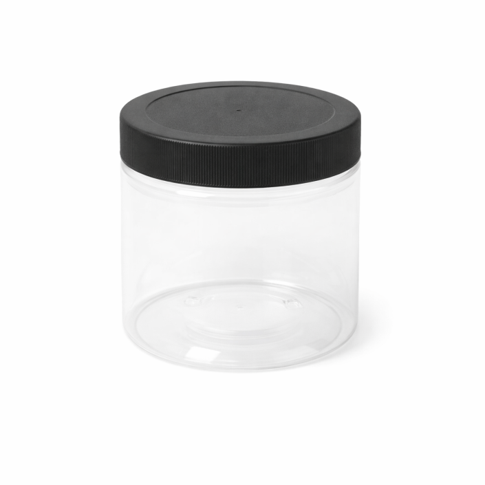 400 ml PLASTKRUKKE MED SORT SKRUELÅG